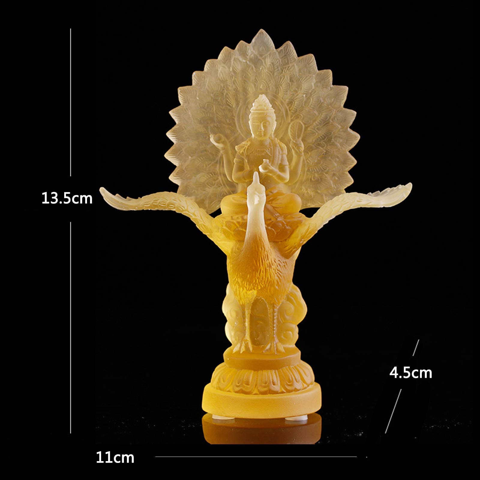 Statue di Buddha in Meditazione per la casa, Peacock King Religione Scultura Ornamenti Feng Shui Statuetta Fatta a Mano per Decorazioni per Ufficio Desktop di casa,Blue