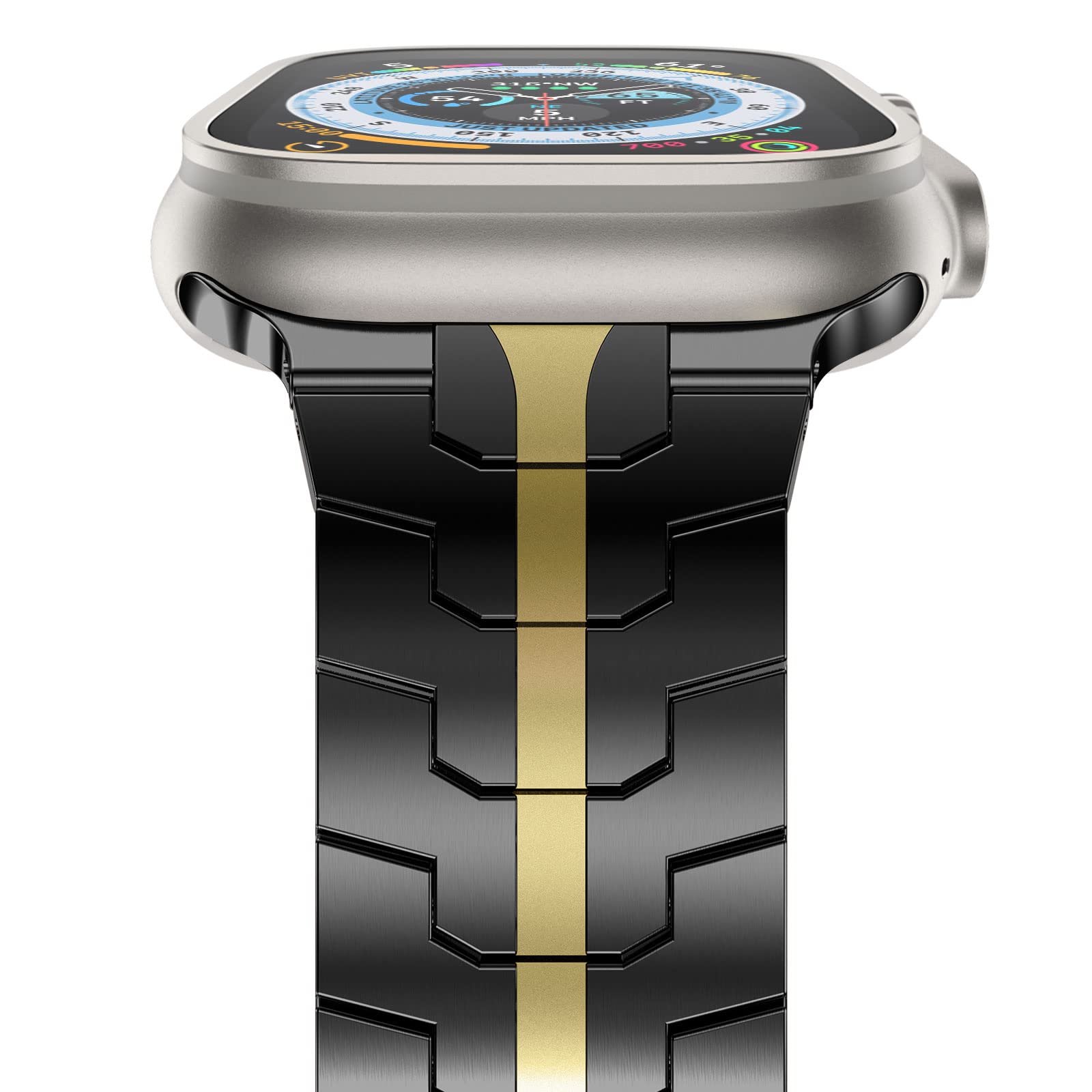 NewWays Grade 2 Titanium/Stainless Steel Band Compatible with Apple Watch Ultra 3 2 1 49mm Series 11 10 46mm 42mm Series 9 8 7 45mm 41mm 44mm 40mm SE