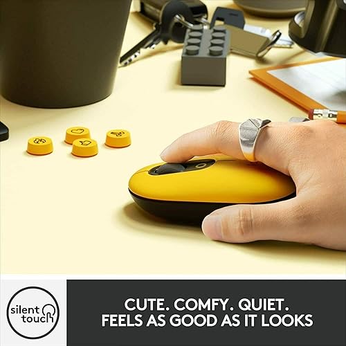 Miniatura 2 de Logitech Ratón POP, mouse óptico inalámbrico con emojis personalizables, tecnología SilentTouch, desplazamiento de precisión/velocidad, diseño