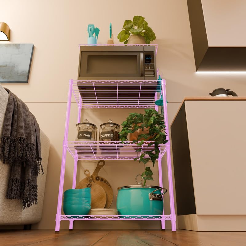 Image of 3-Shelves Microwave Heavy Duty Steel Storage Rack | Multipurpose Shelving Unit for Kitchen, Home & Utility