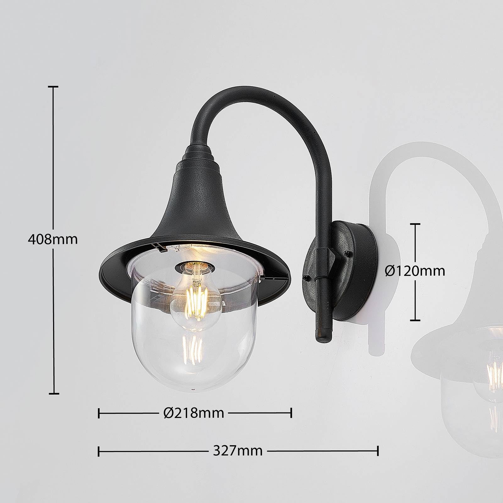 Lindby Applique da esterni dimmerabile (Moderno) colore Nero, applique lampada LED outdoor per facciata/parete terrazzo e balcone