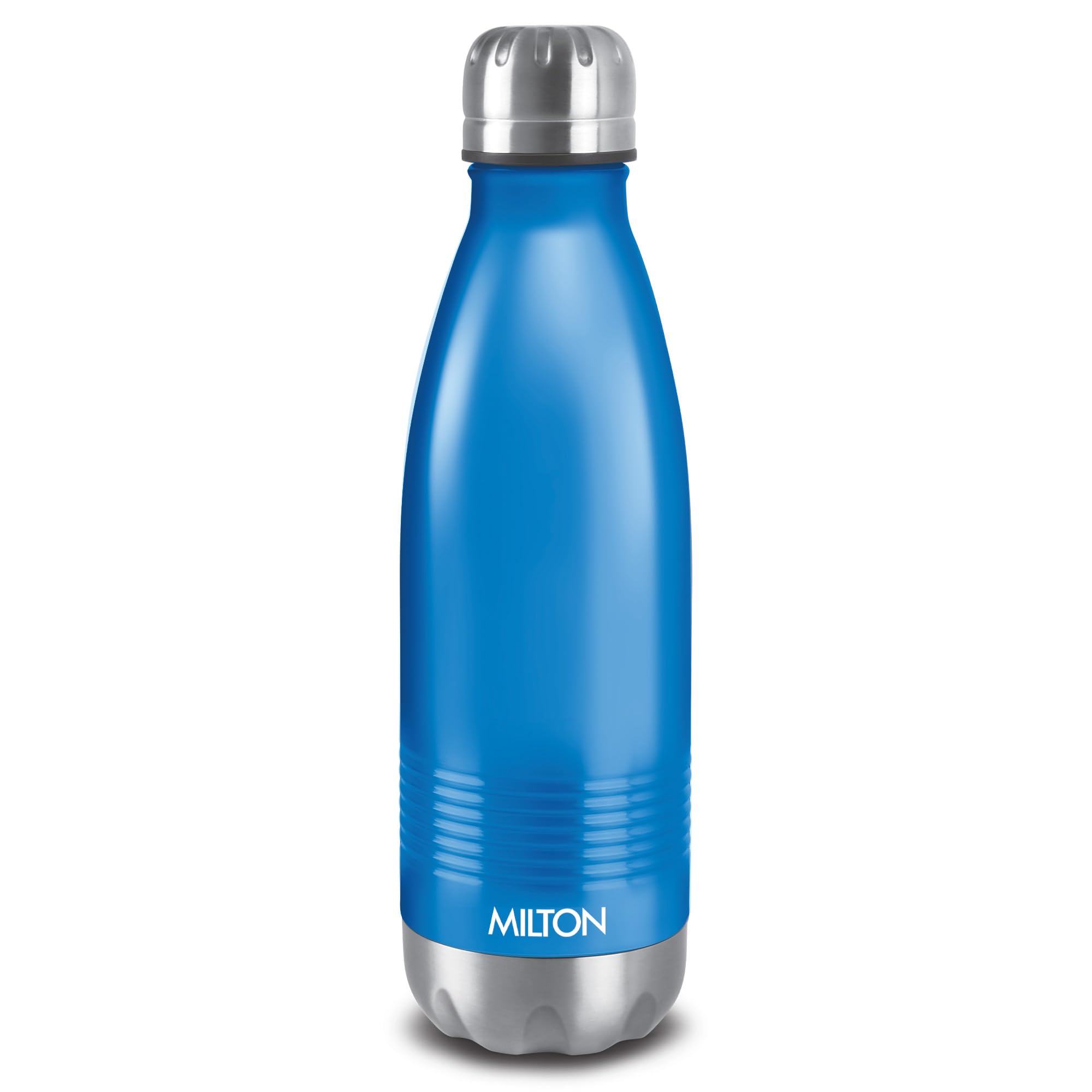 Milton Duo DLX 1000 Thermosteel Bottle, 1000 ml Water Bottles, 24 Hours Hot and Cold, Easy to Carry, Easy Grip, Rust Proof, Tea, Coffee, Office, Travel Bottle, Matt Blue