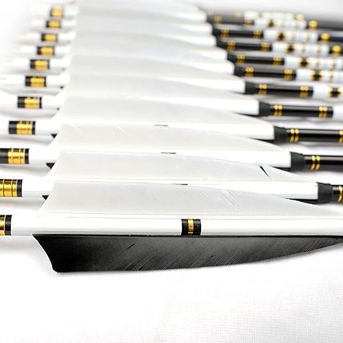 Miniatura 5 de PMZ Tiro con arco de 31 "mezcla de flecha de carbono 6 piezas y 12 piezas para caza arco recurvo