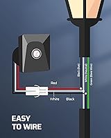 Vista 4 de EDISHINE Accesorios de luz de poste para exteriores, sensor de atardecer a amanecer, interruptor fotoeléctrico para luz de poste al aire libre