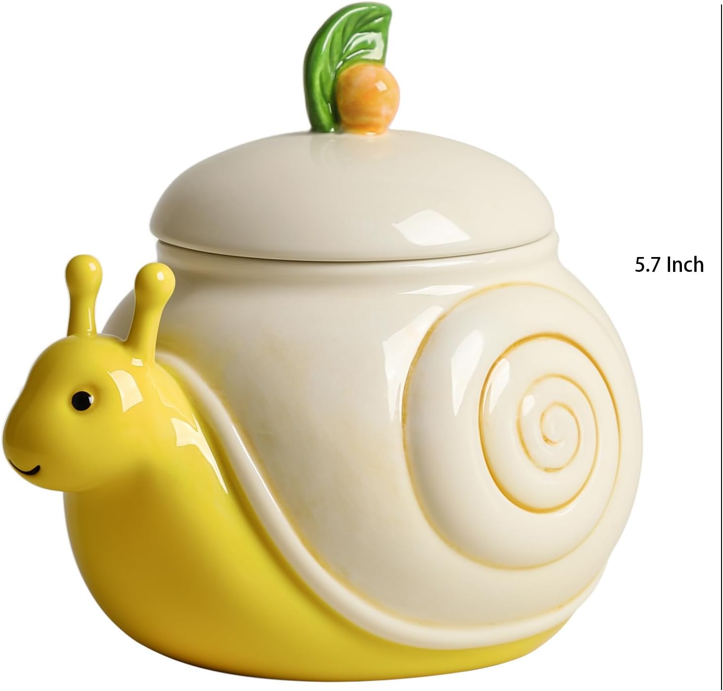 SOCOSY Ceramic Snail Sugar Bowl with Lid, Sugar Container, Sugar Jar Candy Jar for Kitchen Countertop