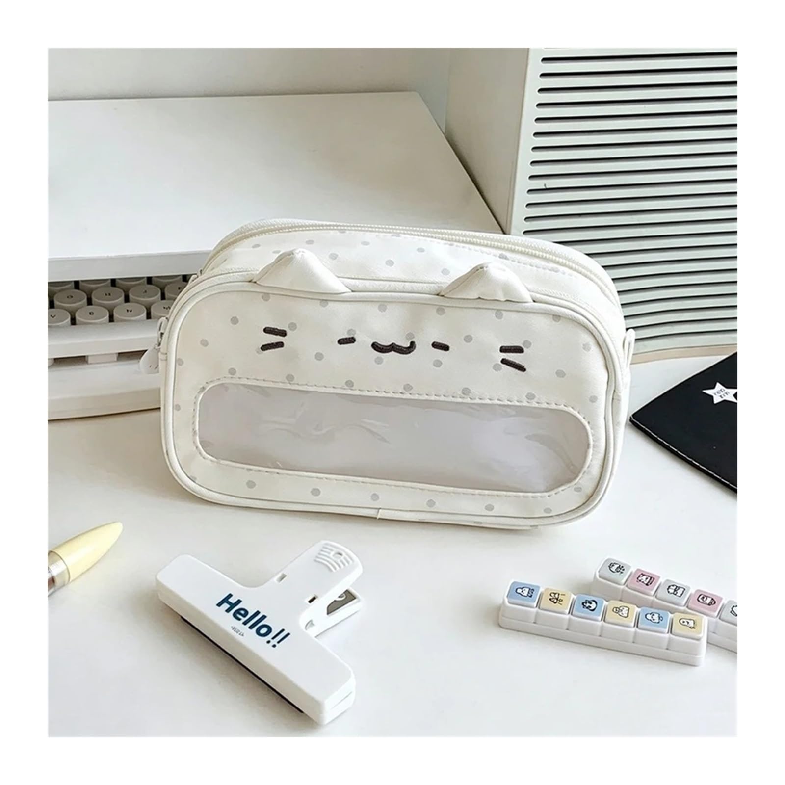 Astuccio trasparente con orecchie di gatto for studenti
