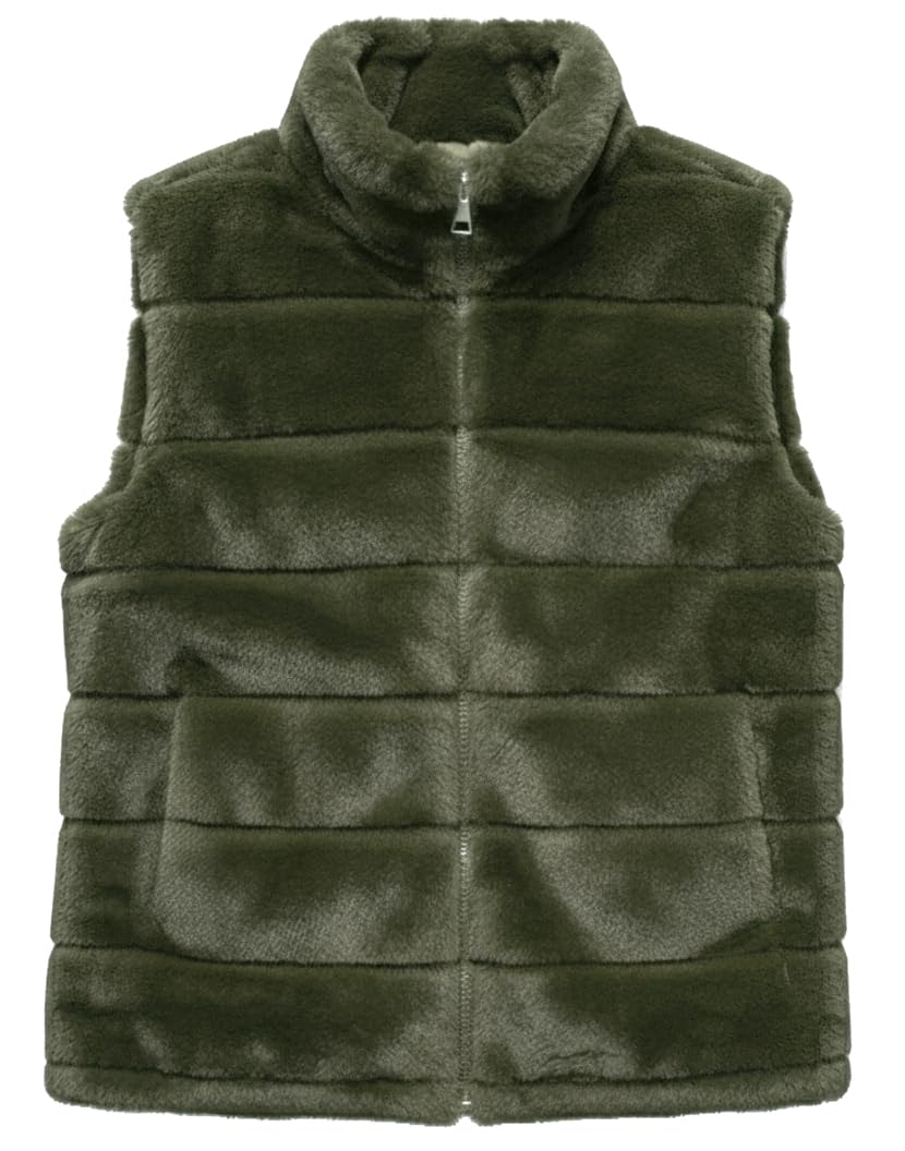 Van Der Rich ® - Kurze Weste aus Kunstpelz ohne Ärmel mit Stehkragen und Zwei Seitentaschen - Damen