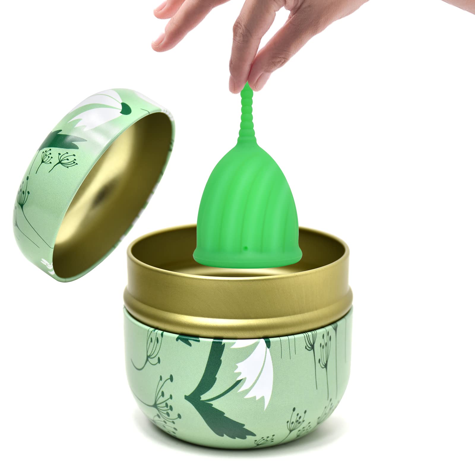 Rosa Rugosa® Menstrual Cups, Medical Grade Silicone Reusable Period Cup - Easy to Insert & Remove Tampon & Pad Alternative - Light to Heavy Flow - Latex and BPA Free Menstrual Cup(Large)