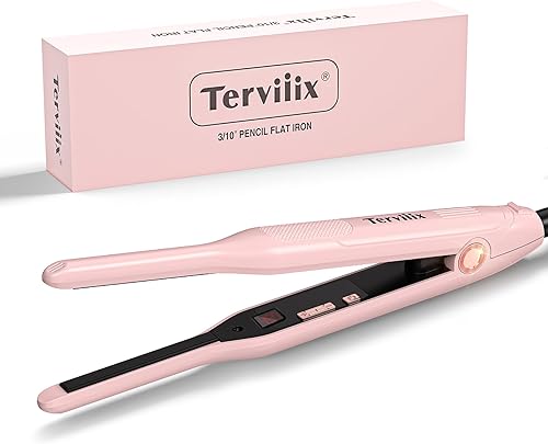 Terviiix Plancha plana pequeña de 310 pulgadas, plancha plana para cabello corto, corte Pixie y flequillo, mini plancha de pelo de cerámica para