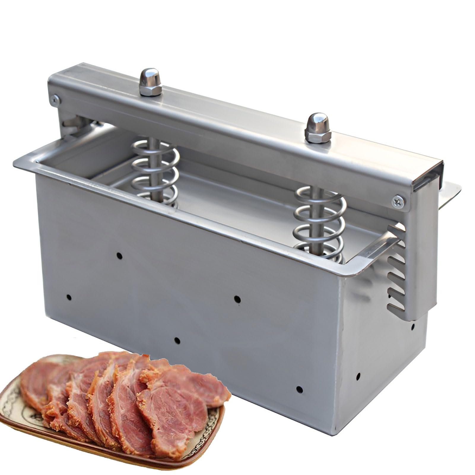 Molde de prensa de carne de acero inoxidable, resorte de compresión para sándwich casero, herramienta de cocina para bloques de carne rectangulares perfectos