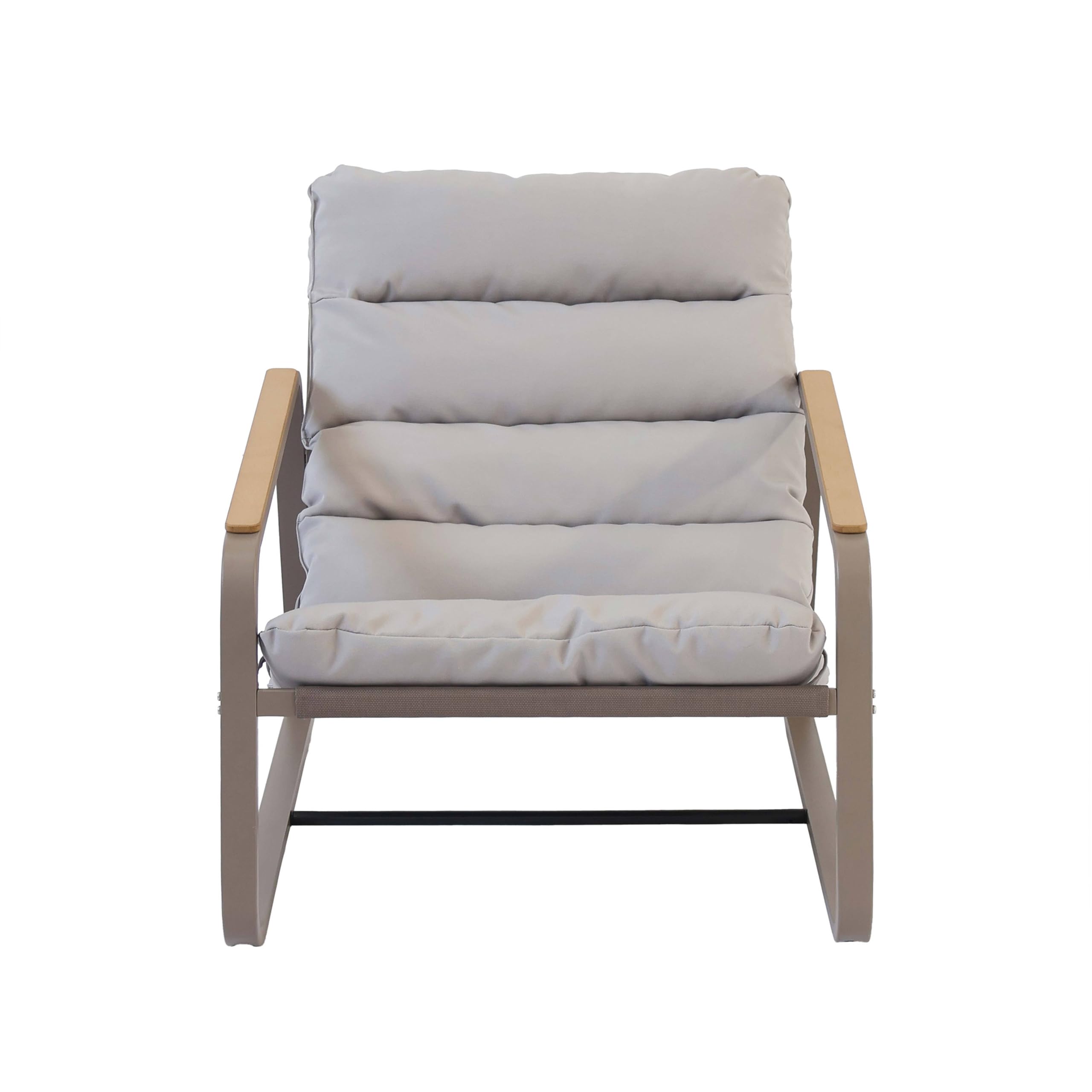 Oviala Fauteuil Relax en Acier et textilène avec Repose-Pieds Taupe