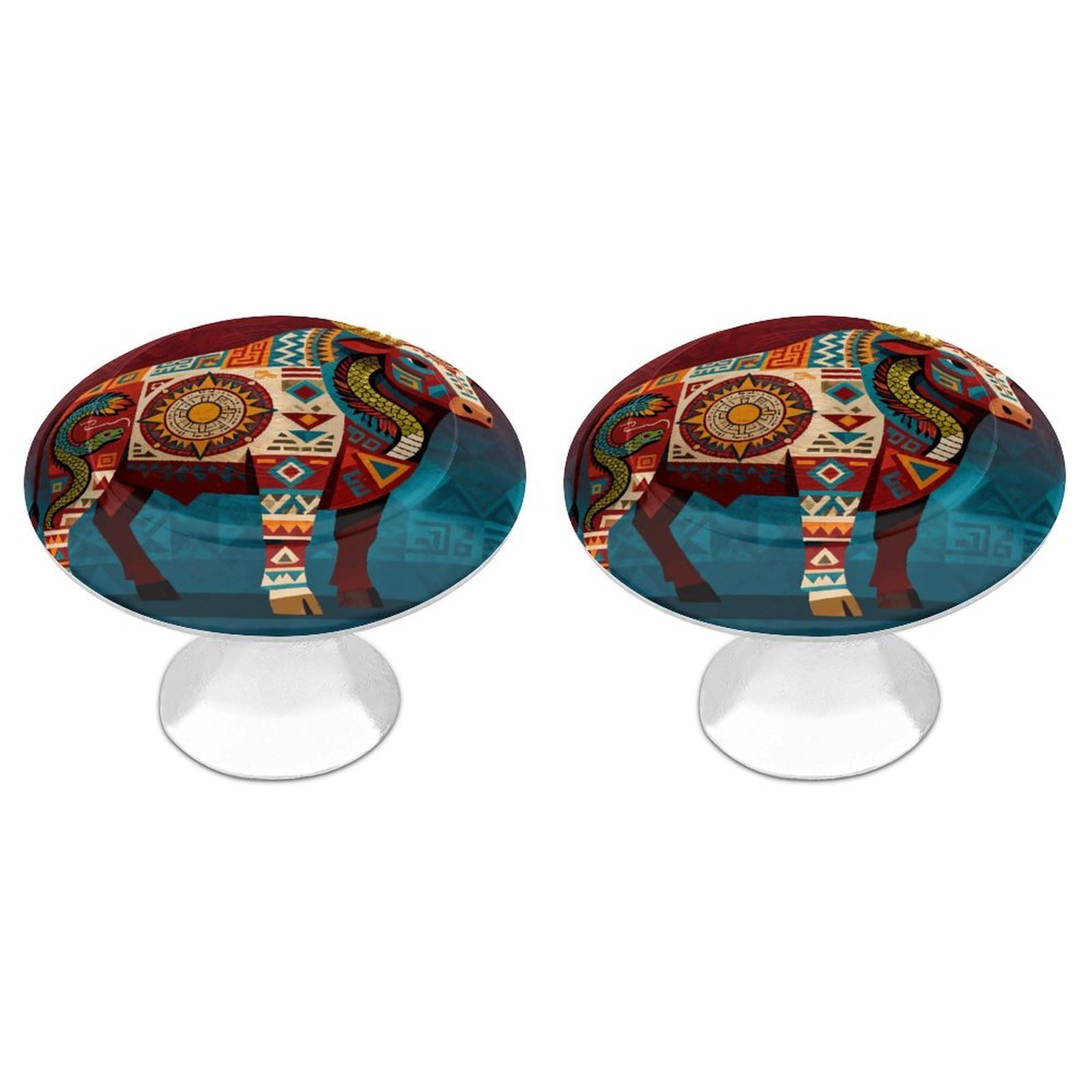 Vstadank Style Aztec Cow Drawer Knob Round Dresser Sturdy Drawer Pulls With Mounting Screws Kitchen Stainless Steel Modern Decorative Handles For Cupboard Closet Bathroom