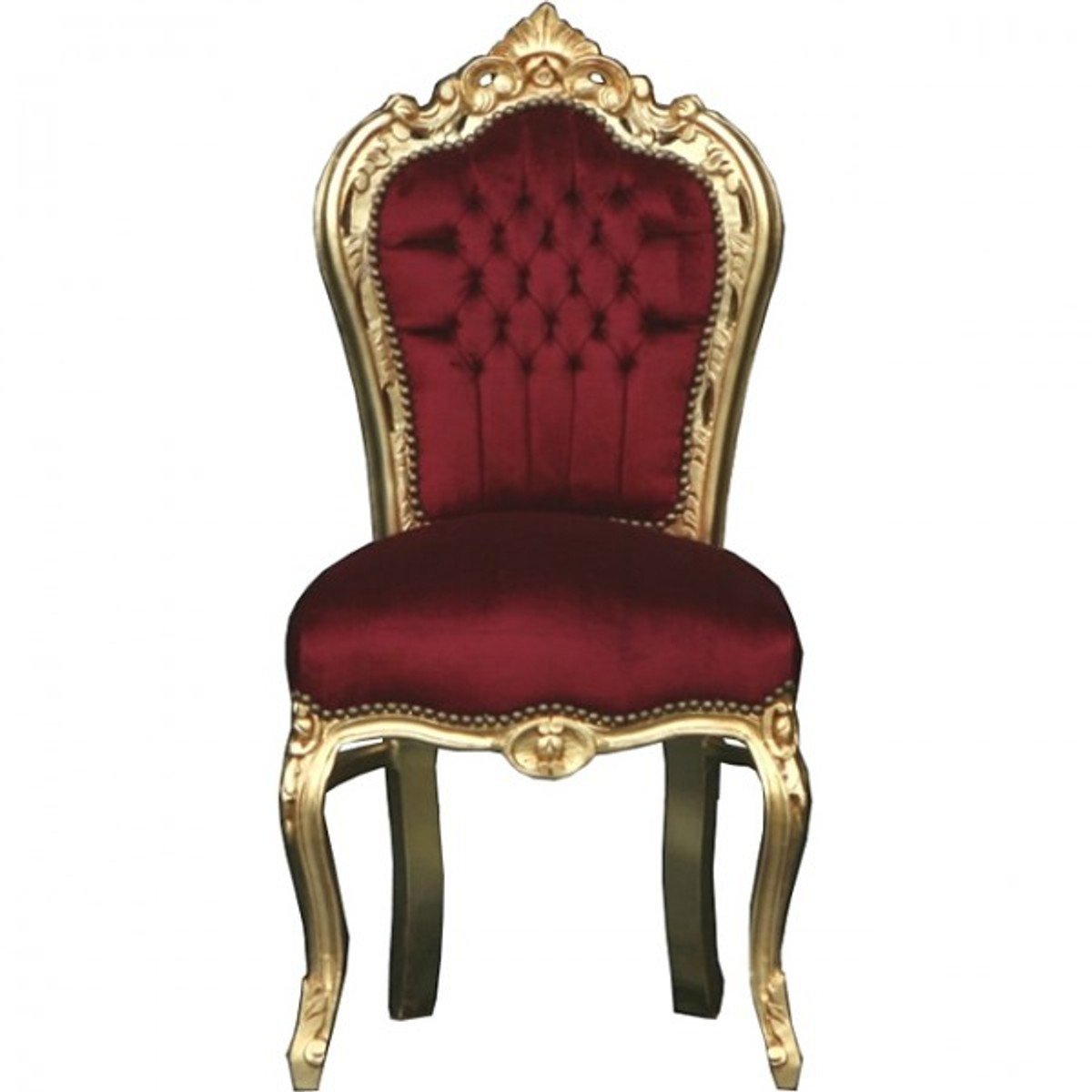 Casa Padrino Red Baroque Dining Chair Bordeaux/Gold - Furniture