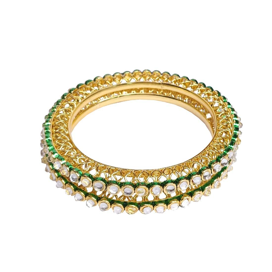 Denicraas alloy green kundan bangle pack of 2 (2.8) (B0C3CZ7VZJ) Amazon Price History, Amazon Price Tracker