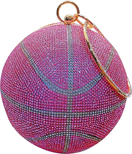 QZUnique Basketball Rhinestone Crossbody Clutch Pink