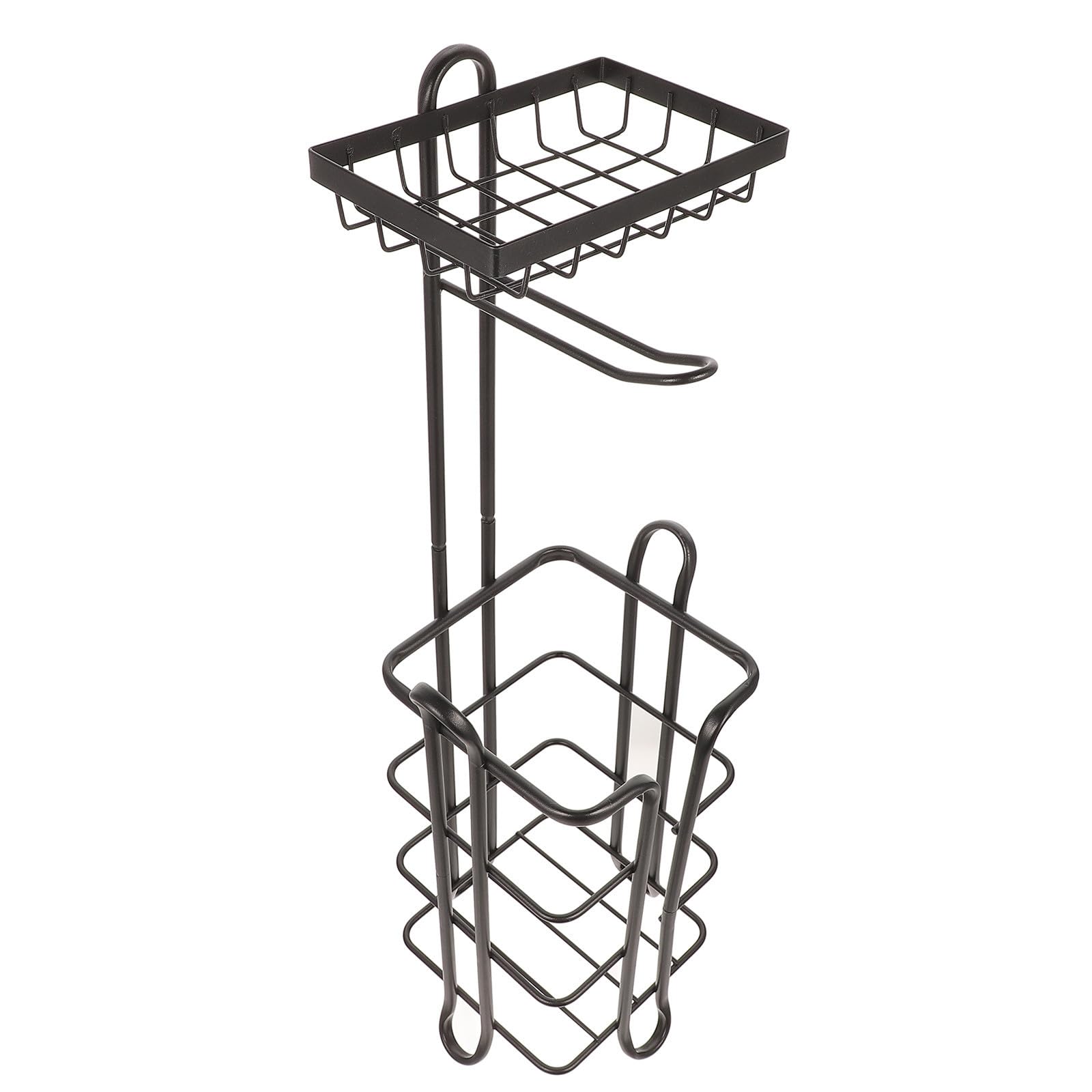 Portarrollos de Papel de Hierro Negro Vertical para Baño y Cocina