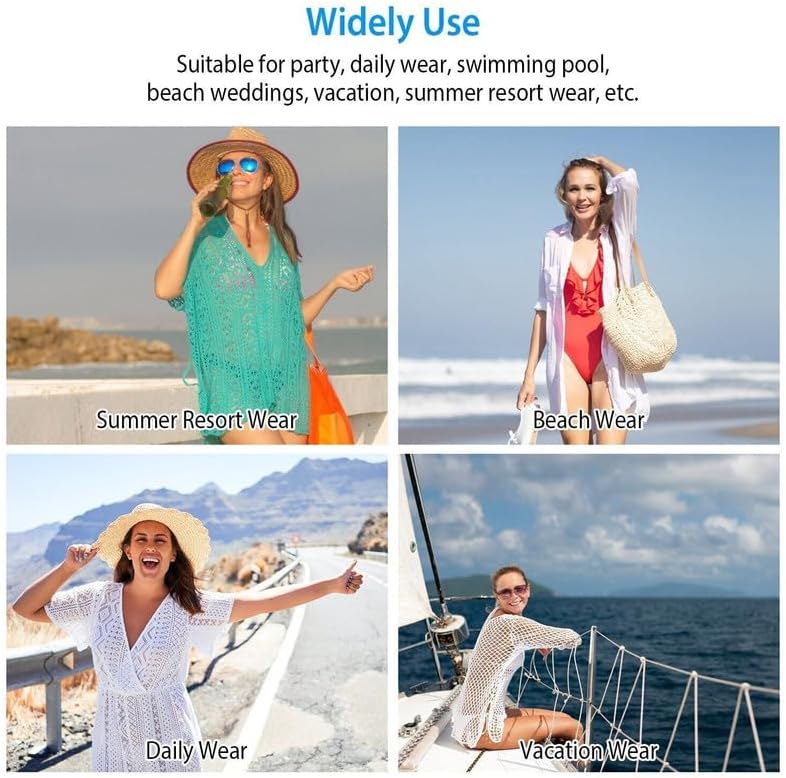 Perfect Part Swimsuit Cover up - Lace Bathing Swimming Suit Cover Up for Women with Elastic Waistband & Sunflower Mesh Design - Image 3