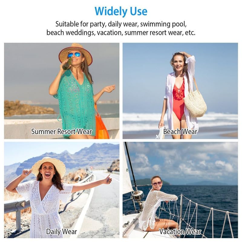 Perfect Part Swimsuit Cover up - Lace Bathing Swimming Suit Cover Up for Women with Elastic Waistband & Sunflower Mesh Design3