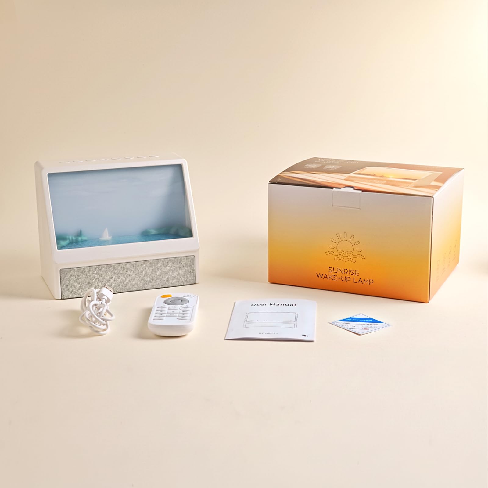 Lichtwecker Tageslichtwecker mit Fernbedienung, Bluetooth Wake Up Light Sonnenaufgang, Digital Weißes Rauschen Soundmaschine mit 6 beruhigende Klänge in 5 Helligkeit, 10 farbige Licht