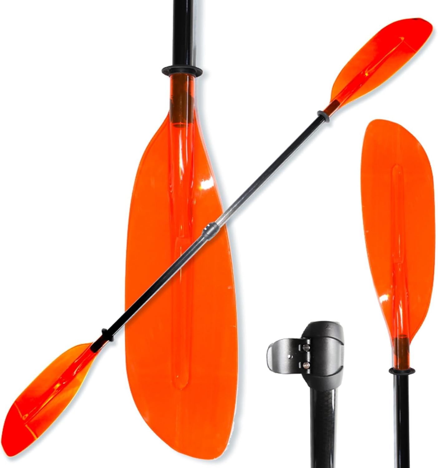 Adjustable Carbon Fiber Kayak Paddle, 1123g, Orange, Locking Mechanism, Lightweight & Durable for Kayaking/Canoeing