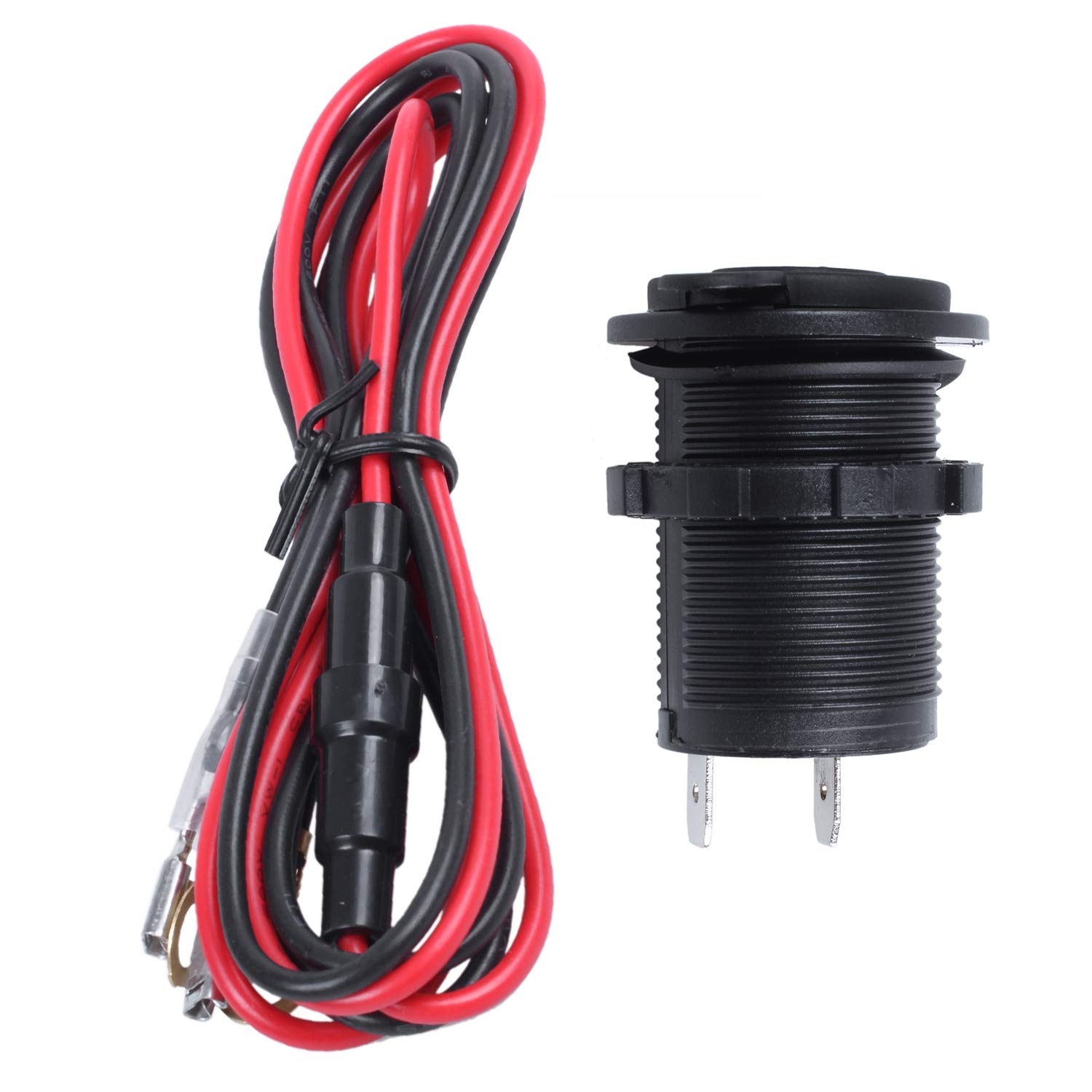 Mahnoor Einbau Steckdose Zigarettenanzünder inkl. 60CM Kabel Bord Buchse Motor KFZ 12V/24V