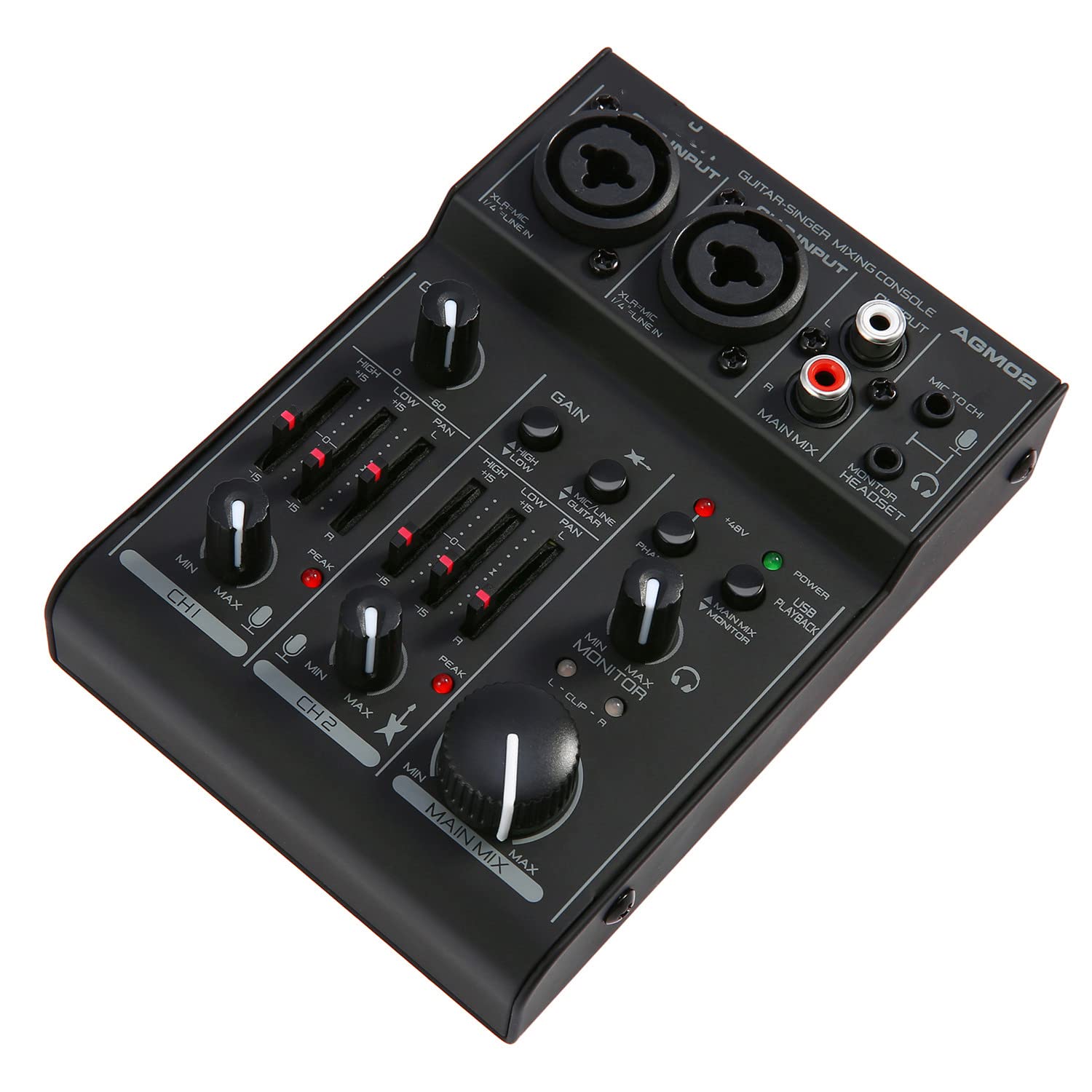 Amazon | Juspins 2チャンネルサウンドカードミキシングコンソール