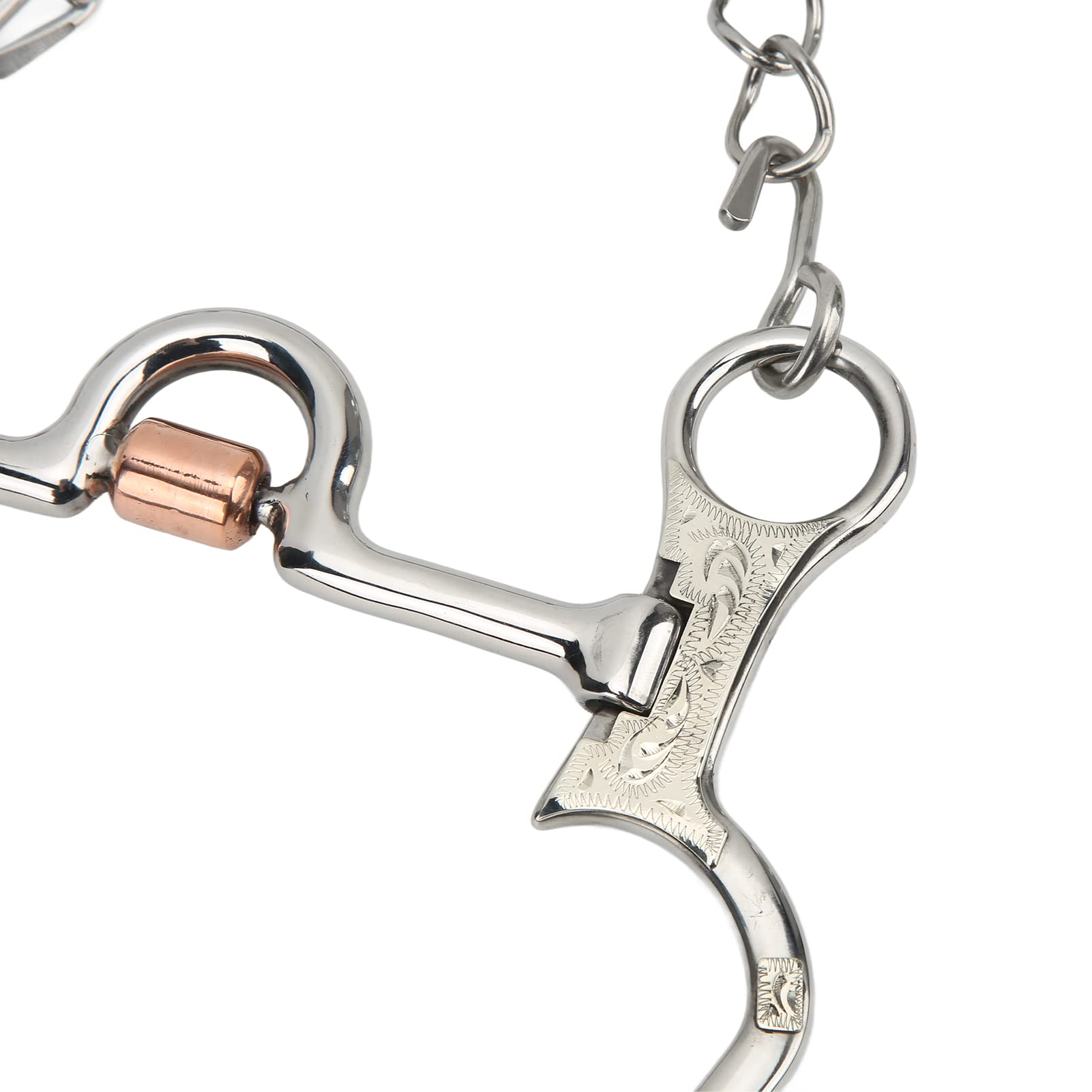 Mors à cheval Pelham - Design raffiné - En acier inoxydable et cuivre - Pour une performance équestre - 120 mm