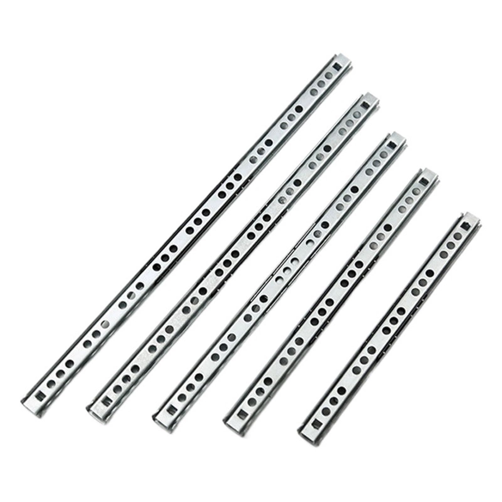 Oumifand 214Mm 17Mm Wide Bead Rail Two-Section Narrow Two-Way Drawer Steel Ball Slide Small 2Pcs(214Mm)
