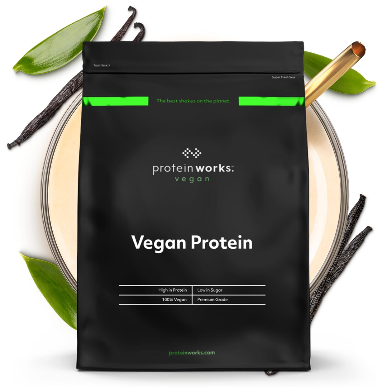 Protein Works - Vegan Protein - 100% Plant-Based - Gluten Free - Low Fat - Vanilla Cream - 1kg