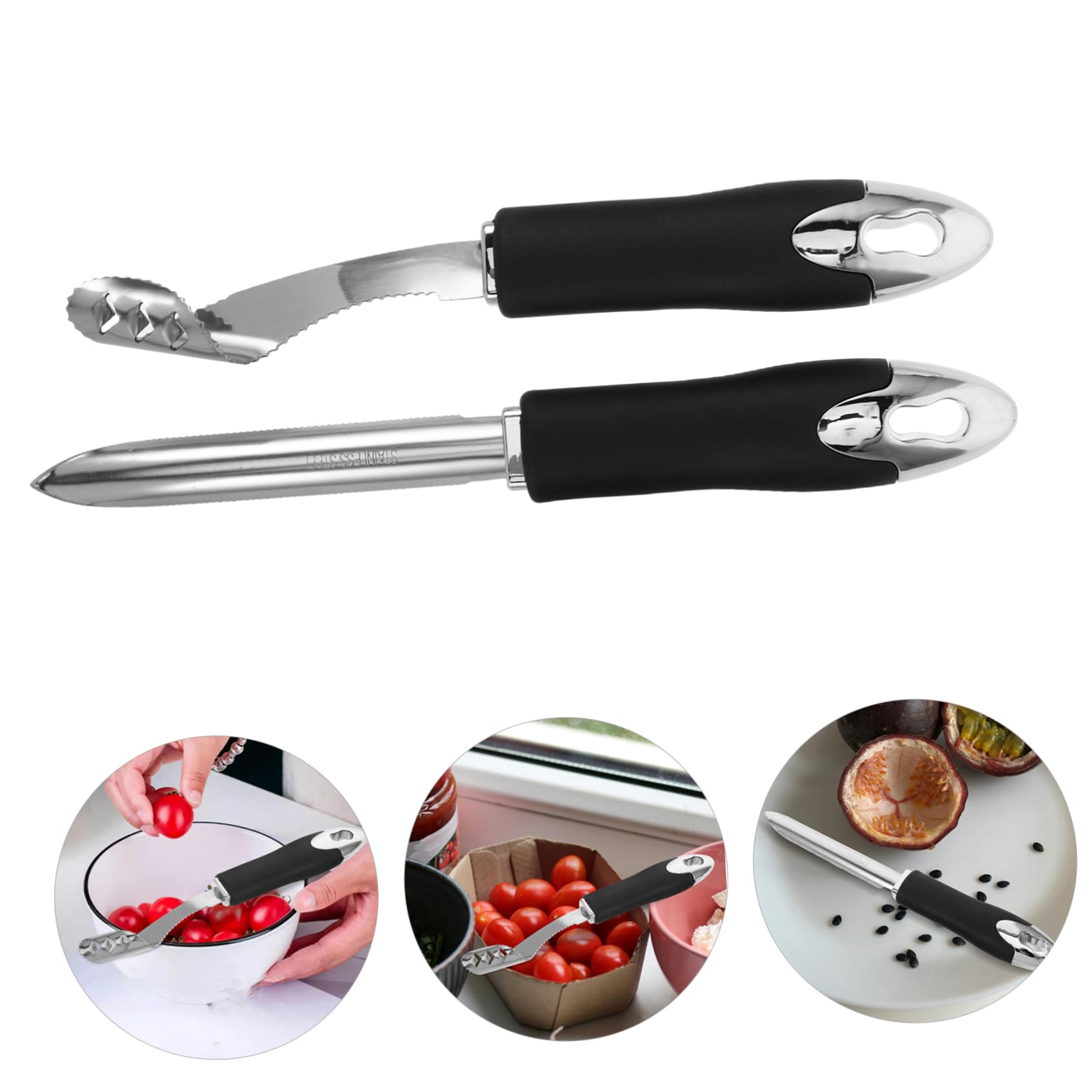 Gatuida Descorazonador Inoxidable Para Pimientos Y Verduras Herramienta Para Extraer Y De Chiles Y De Usar 2 Piezas X 4