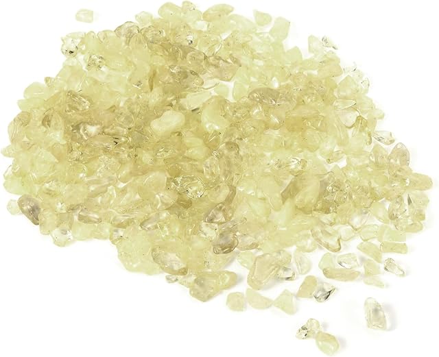 sourcing map 100g/0.22lb 5-7mm Tumbled Chips Stone, Natural Crushed Crystal Quartz Irregular Polished Stones Gravel Decoration for Aquarium Plants Vase Filler, Yellow