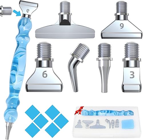 Volitaous 14 bolígrafos de arte de diamantes con 6 puntas de hilo de metal de oro rosa, kits de bolígrafos de pintura de diamante no sueltos