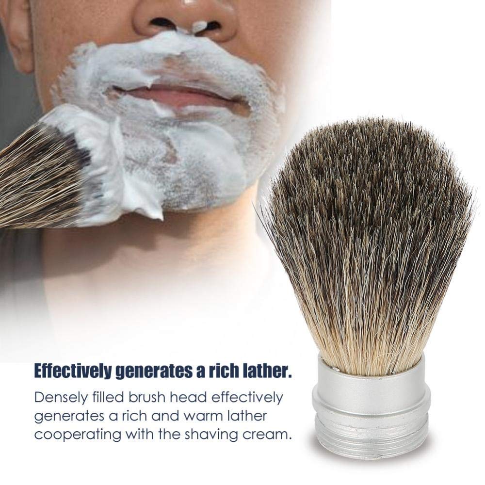 Brosse à raser portative pour hommes, ensemble de toilettage de barbe incluant Brosse à moustache et Brosse à cheveux, outil de soin facial et crée une meilleure mousse pour le rasage