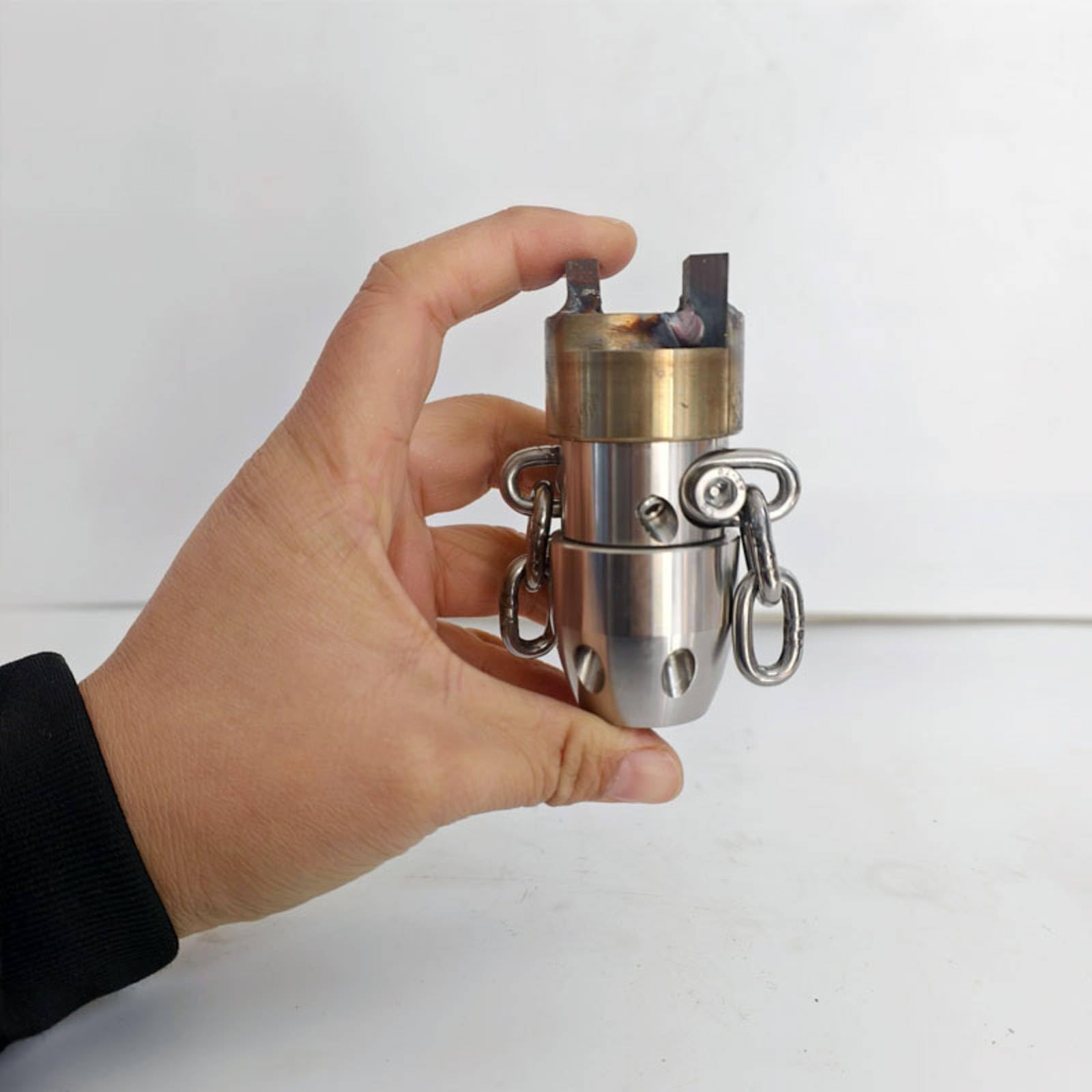 rockible Ugello Sturatubi con Catene Alta Pressione Ugello Rotante Metallico Raccordo per Idraulici, Manutentori, Disostruzione, M22, Testa In Lega 40L/Min