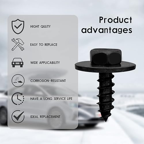 Miniatura 3 de 10 tornillos para cubierta de parachoques, aletas de barro, compatibles con Toyota Lexus Camry Tacoma Avalon Prius Corolla 90159-60498