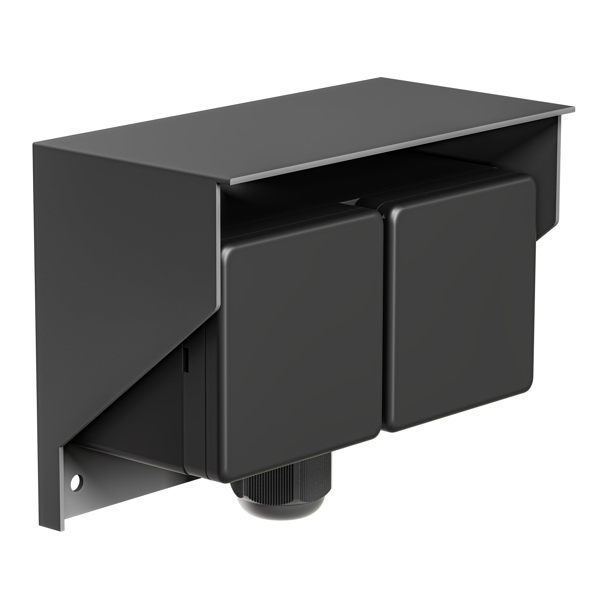 ledscom.de Aufputz Steckdose PIWI für außen, IP44, 2-fach, anthrazit, waagerecht