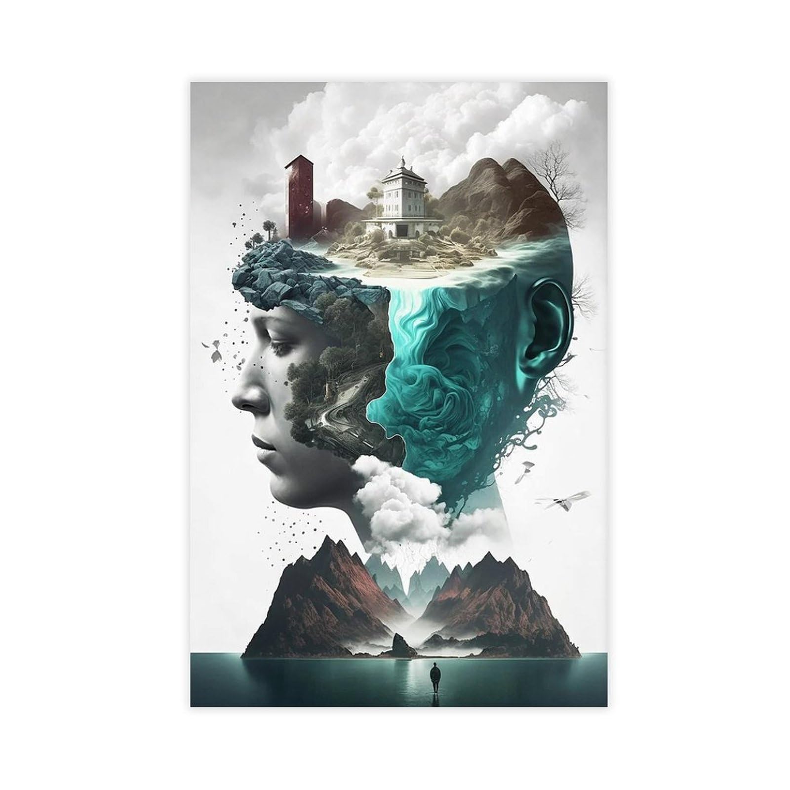 Bareronor Surreal Canvas Poster for Living Room Decor Gift