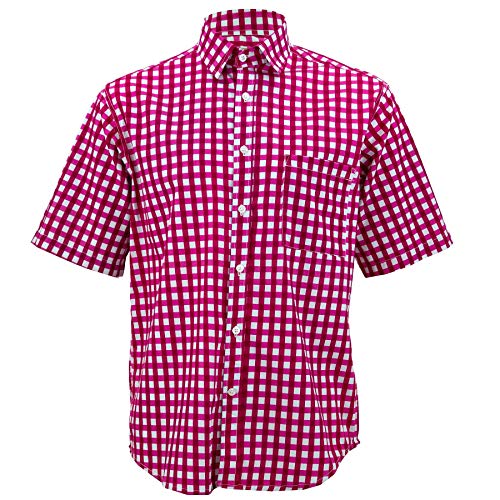 Chemise Vichy rose homme manches courtes Loud Originals Large style rétro vintage