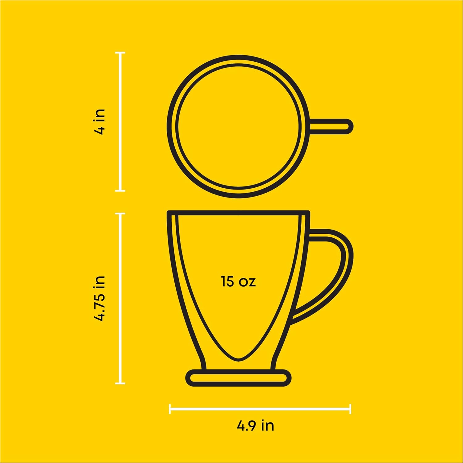 JoyJolt Declan Irish Double Wall Insulated Glass Coffee Cups (Set of 2) -15-Ounces - Image 2