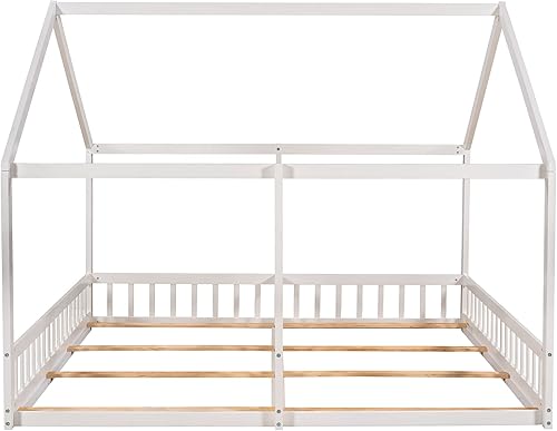 Miniatura 6 de Cama de casa individual para 2 niños camas de casa dobles compartidas para niños cama de madera para niños pequeños cama Montessori cama individual