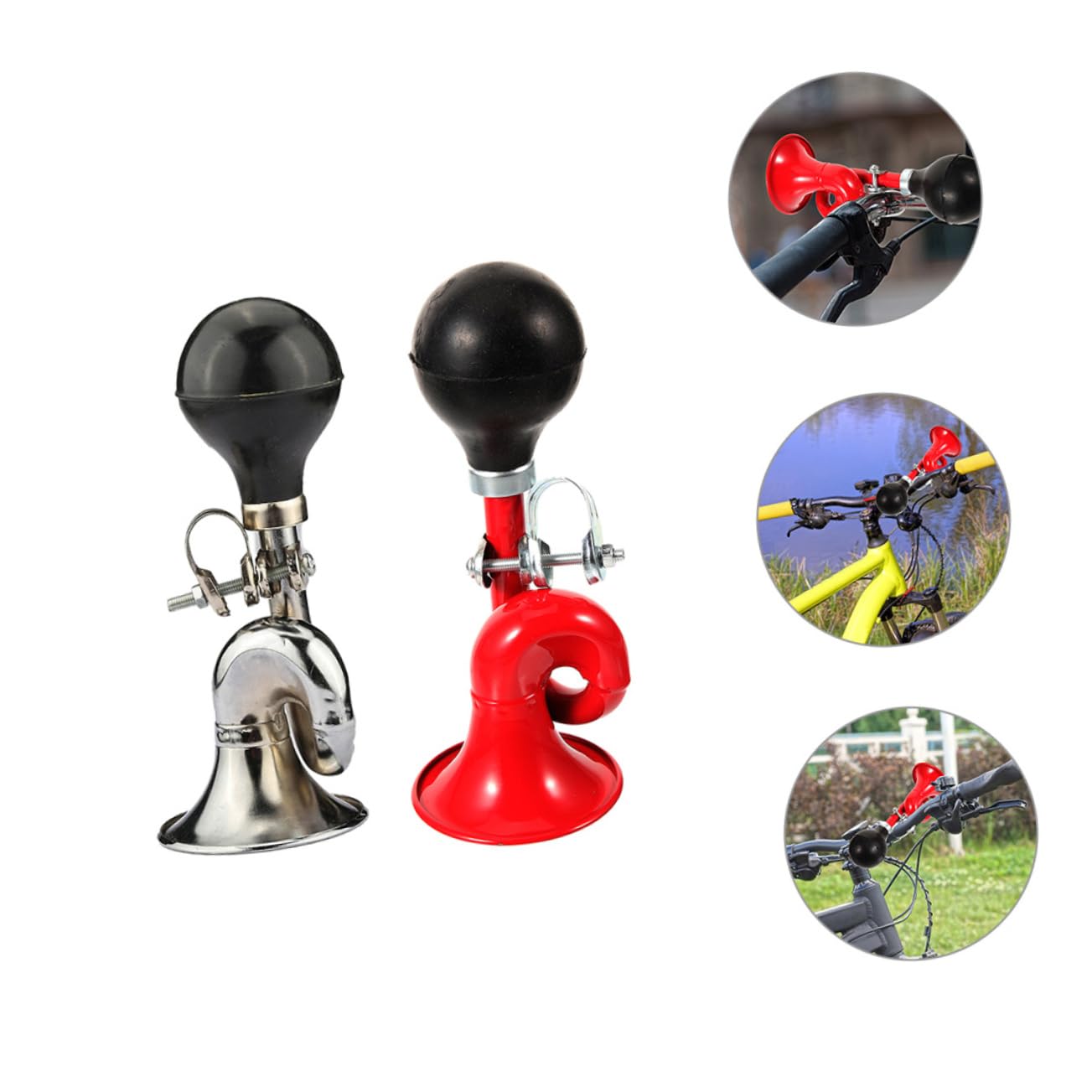 UPKOCH Corne De Vélo Rétro Klaxon De Vélo Clairon Cloche Bouton De Corne Guidon Vélos Ancien avec Klaxon De Bicyclette Klaxon De Vélo Durable Alliage D'aluminium