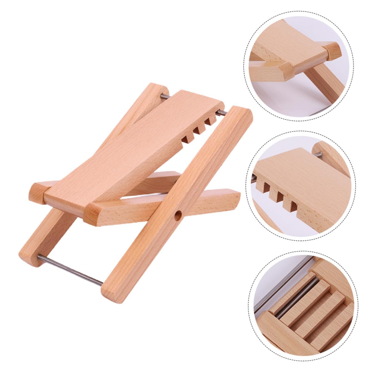 Höhenverstellbarer Gitarren fußhocker aus Massivem Holz Stabiler Fußständer für Gitarristen Ergonomisches Design für Übung und Auftritte Robustes Naturholz fußbänkchen