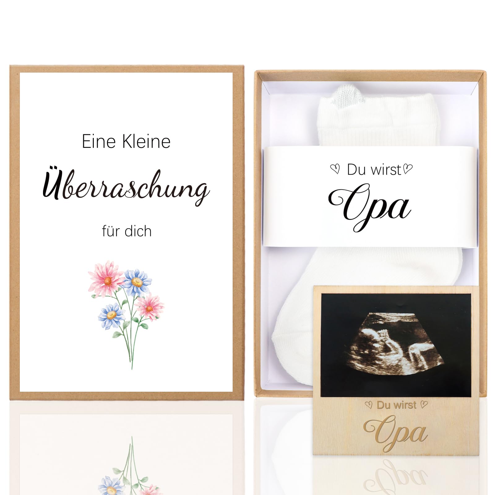 Epaing Schwangerschaft Verkünden Geschenkbox, Du Wirst Opa, Baby Socken Geschenkset Überraschung Opa, Schwangerschaft Verkünden Großeltern, Baby Verkündung für Werdende Großeltern