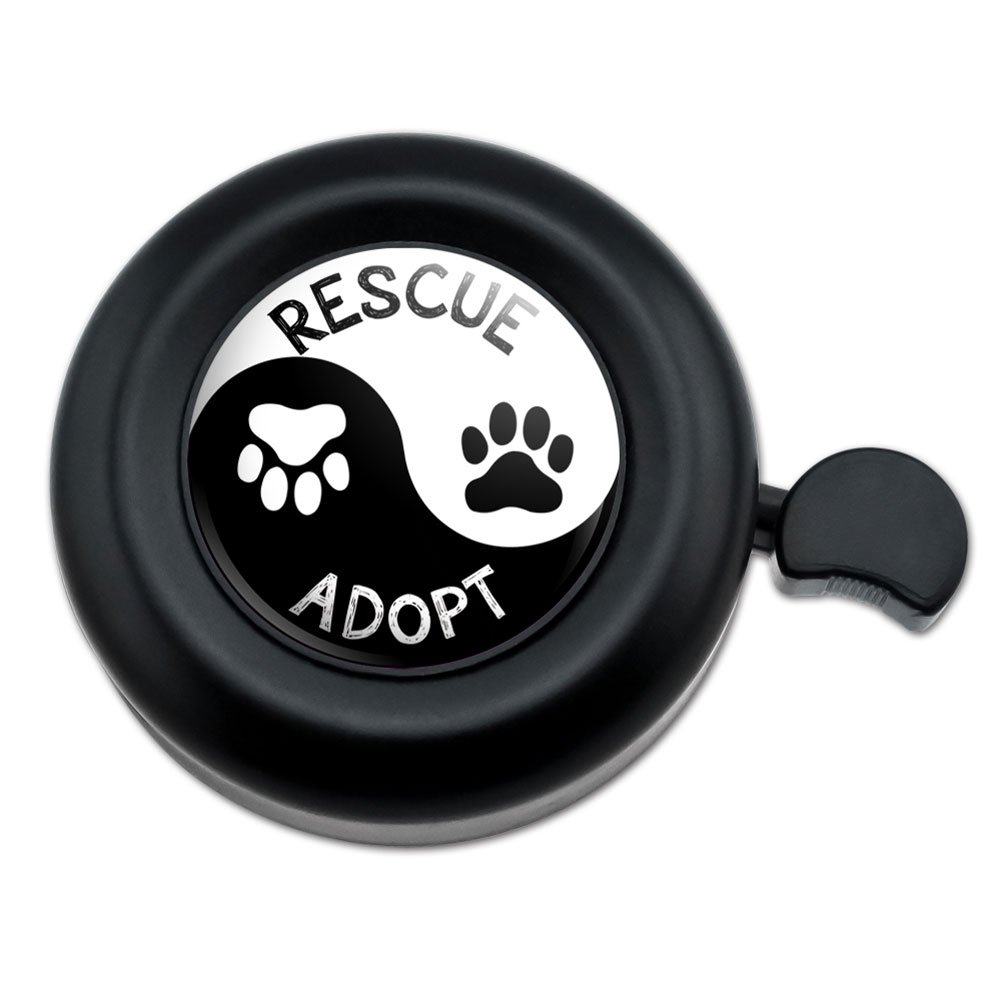 GRAPHICS & MORE Rescue Adopt Yin Yang Paw Prints Dogs Cats Bicycle Handlebar Bike Bell