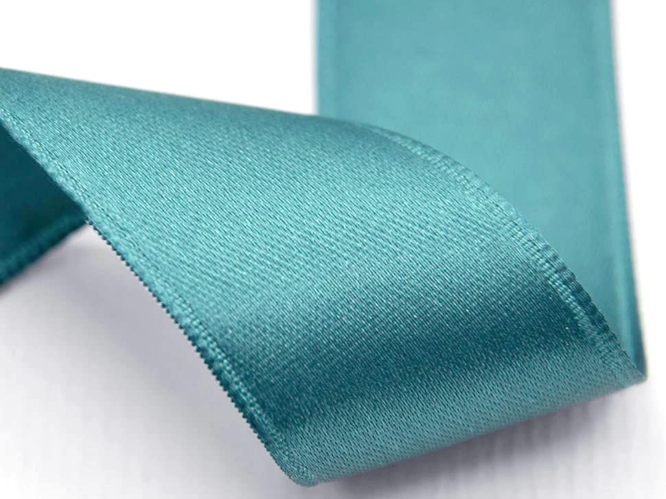 Nastro Doppio Raso 6 Mm X 100 Metri - Colore Ottanio - Per Confezioni Regalo E Hobby Creativi