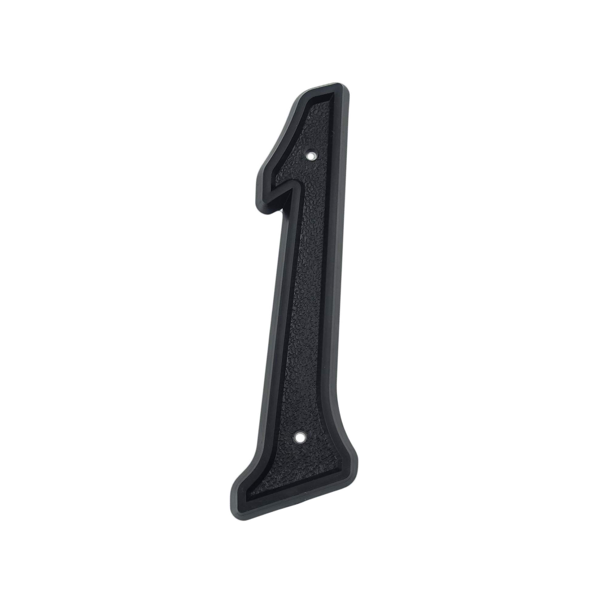 HASWARE Número de casa de 5.5 pulgadas (139mm) Números de puerta modernos Números de dirección de casa de calle, Plástico ABS negro (1)