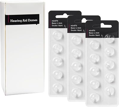 KH HAIKE Hearing Aid Domes Oticon Replacement, Oticon Hearing Aid Double Vent Bath Dome 12mm/3 Pack, Universal Dome for Oticon Hearing Aid Equipment