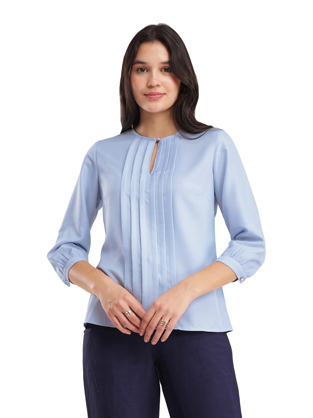 fablestreet Pintuck Detail Top - Light Blue-picture-11