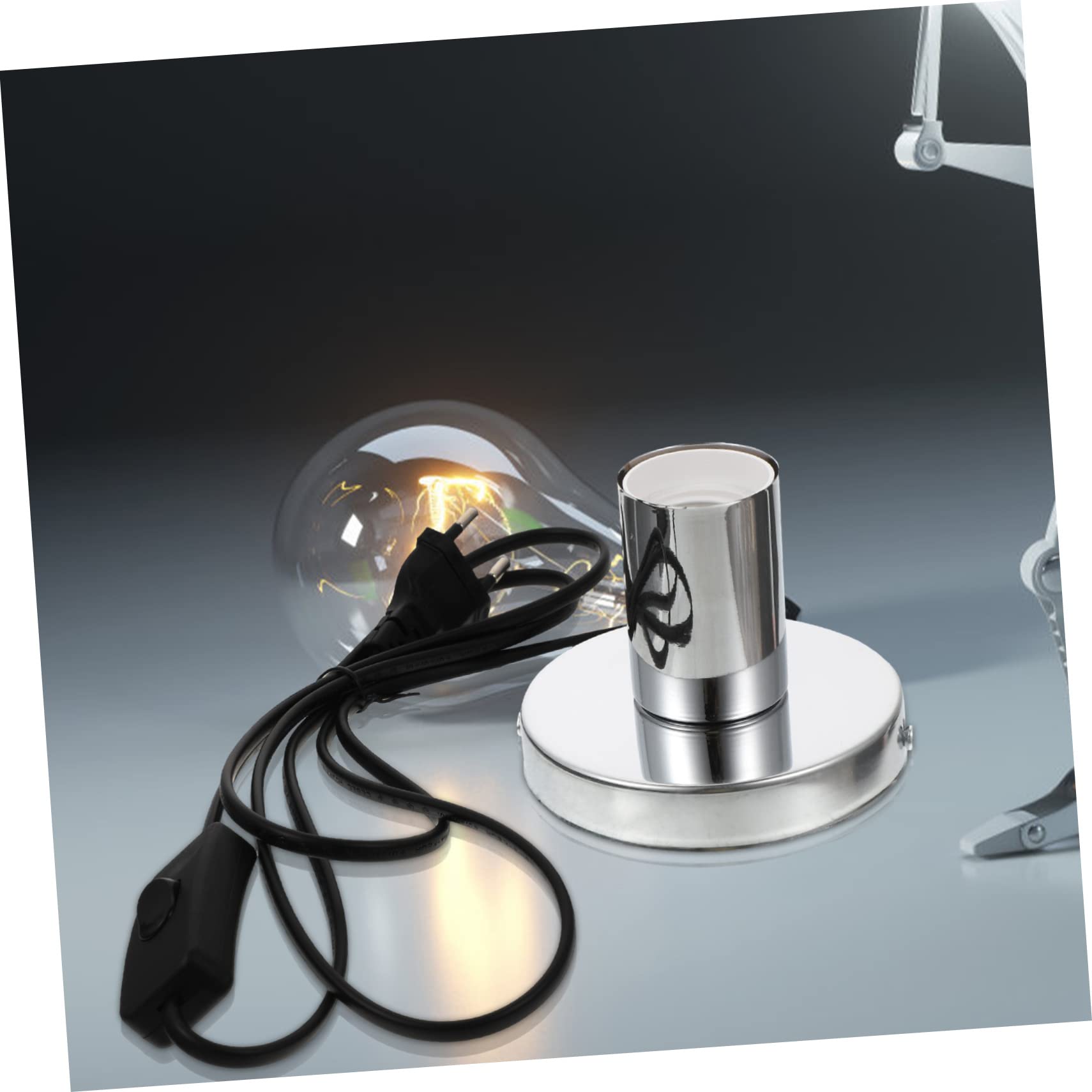 3 Stück-pack E27-lampenfassung Lampenfuß für Tischlampen Schwarz