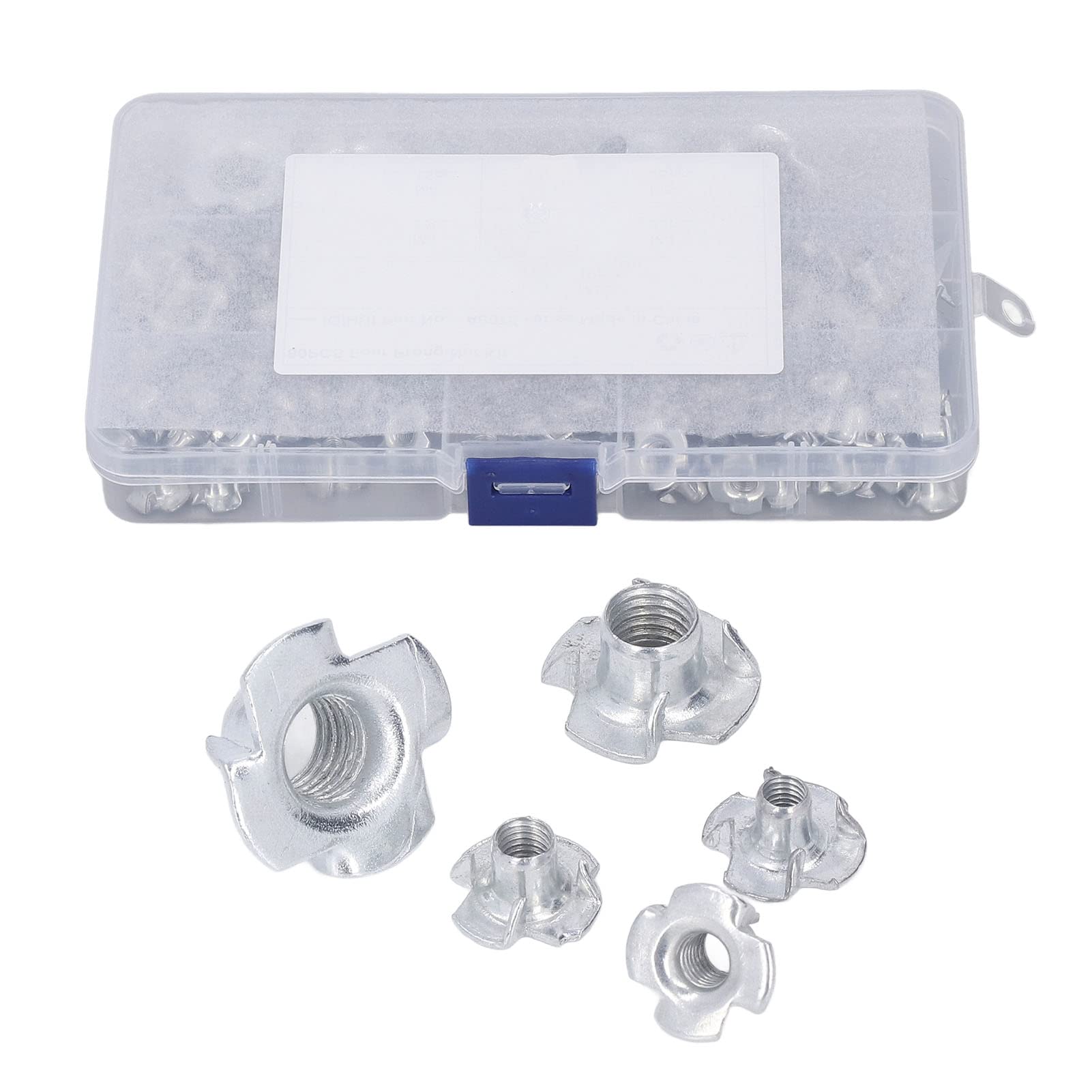 Xolsurg 80 Pcs T Nut Set High Hardness 4 Pronged Tee Nuts